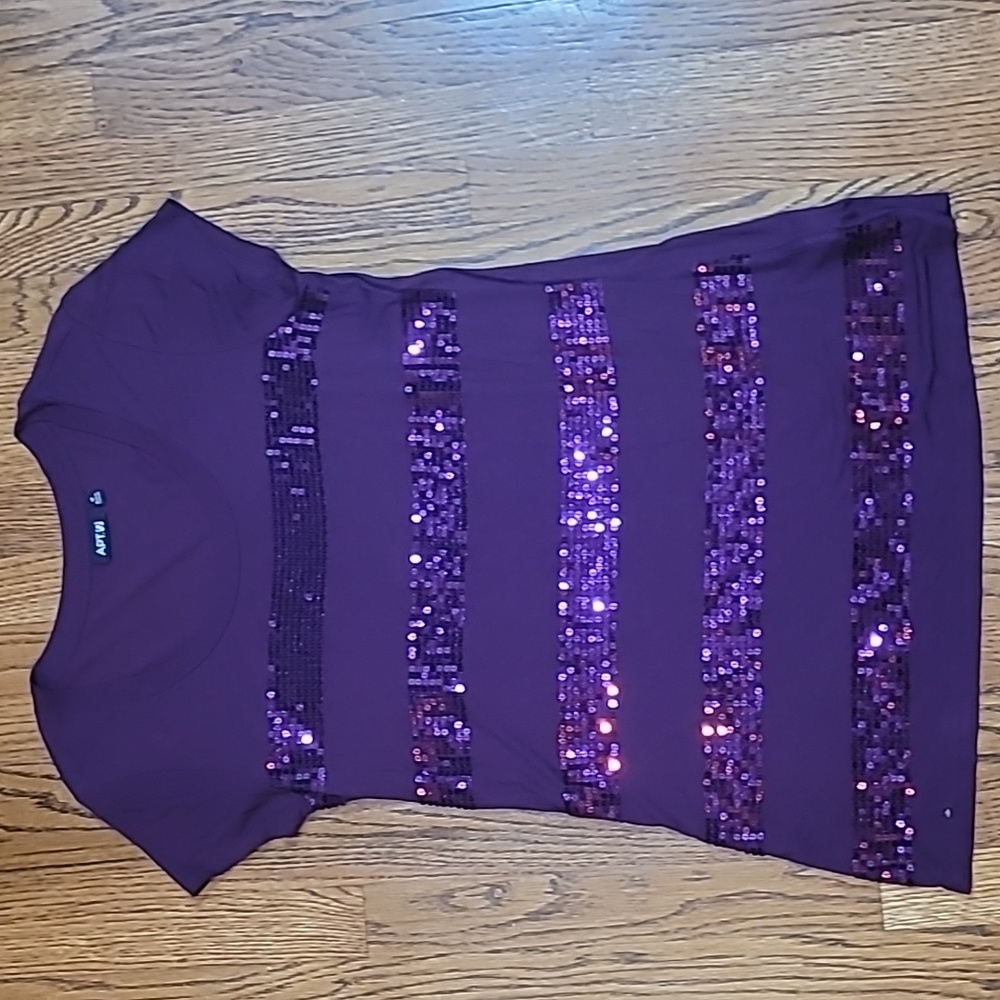 Women's purple sequin tunic